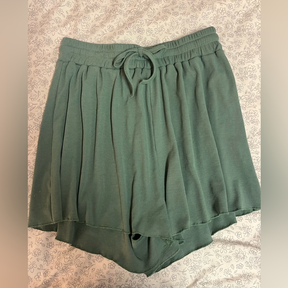 Green Flowy Shorts